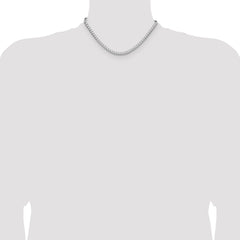 Sterling Silver Rhodium-plated 4.7mm D/C Square Franco Chain