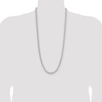 Sterling Silver Rhodium-Plated Diamond-Cut Franco Chain Necklace 4mm - Sophia Jewelers