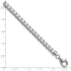 Sterling Silver Rhodium-plated 4.7mm D/C Square Franco Chain