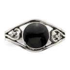Sterling Silver Antiqued Black Agate Ring