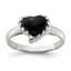 Sterling Silver Onyx Heart Ring