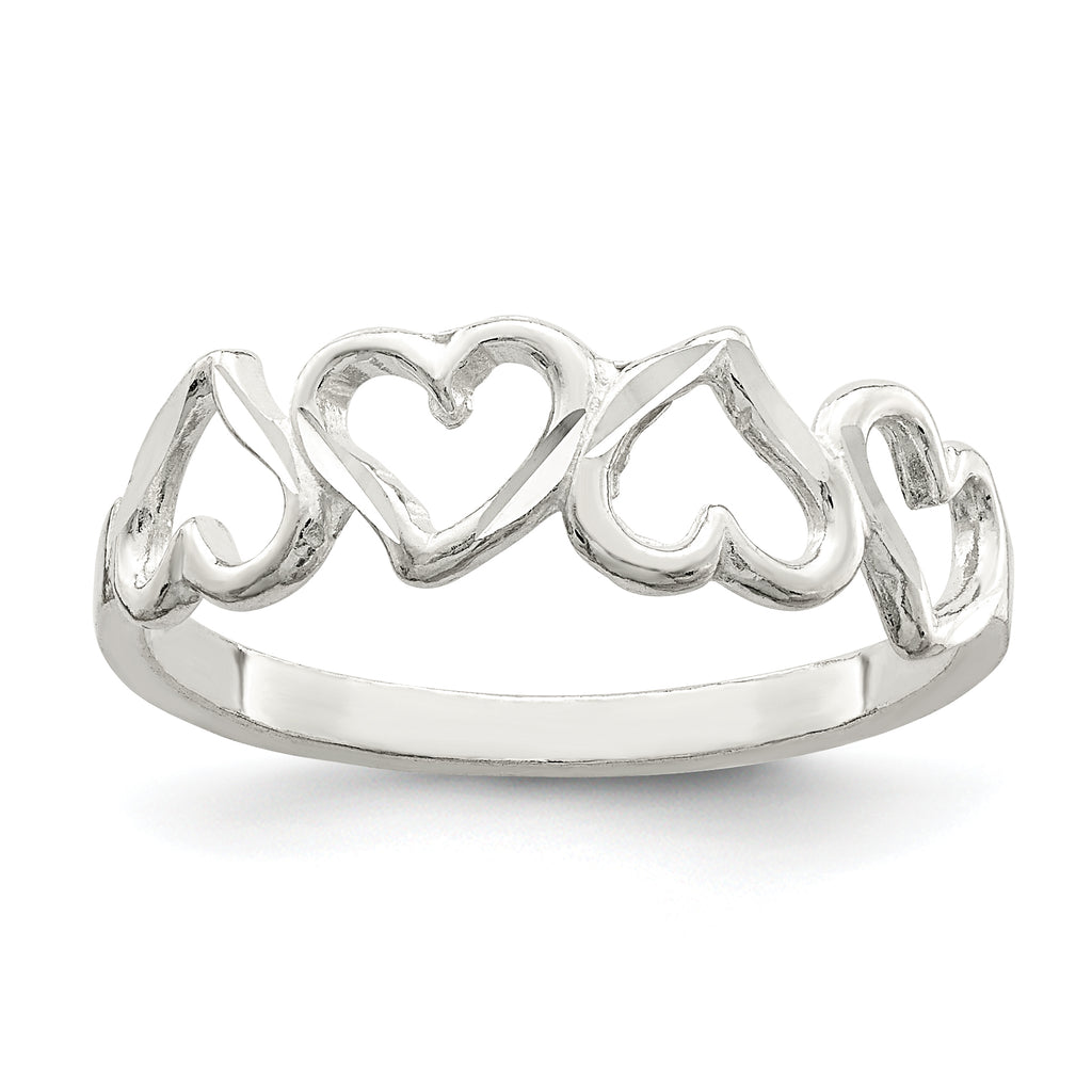 Sterling Silver D/C Heart Ring