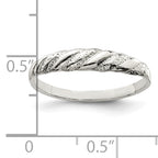 Sterling Silver Diamond-cut Twisted Ring