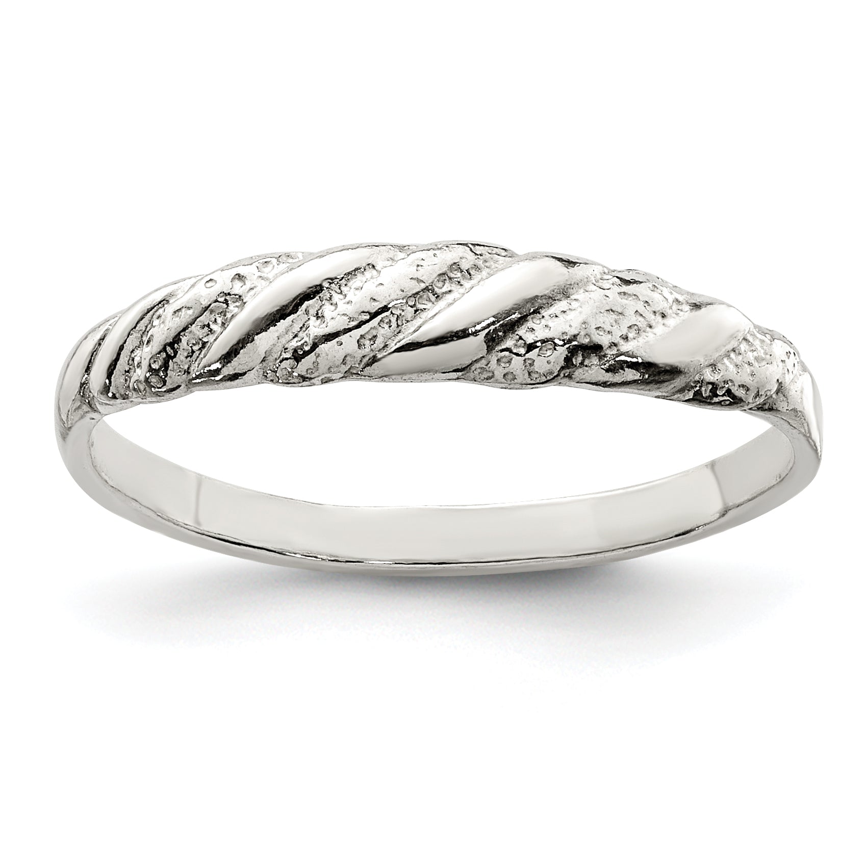 Sterling Silver Diamond-cut Twisted Ring Main image