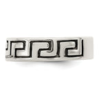 Sterling Silver Antiqued Greek Key Ring
