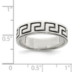 Sterling Silver Antiqued Greek Key Ring