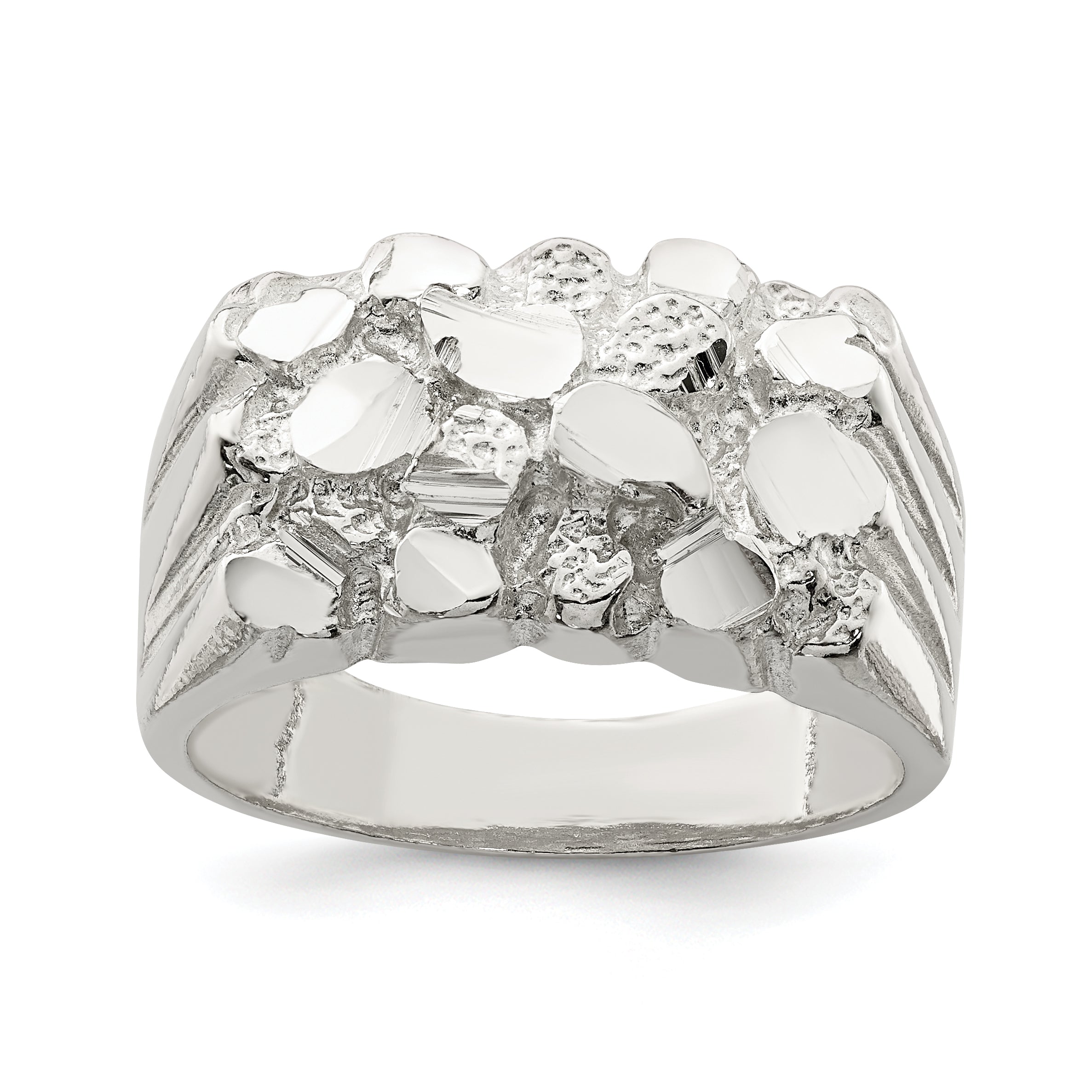 Sterling Silver Men's Nugget Ring Main image