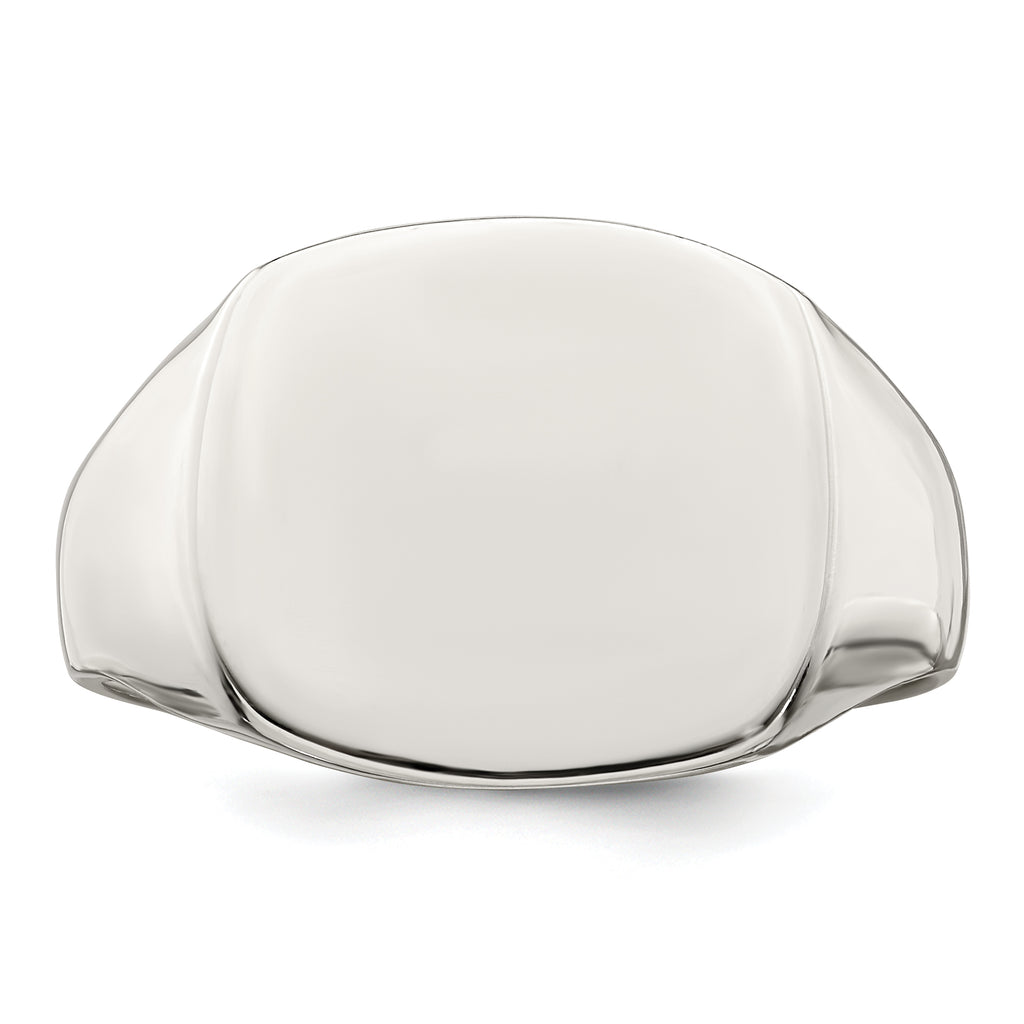 Sterling Silver 14x15mm Closed Back Signet Ring