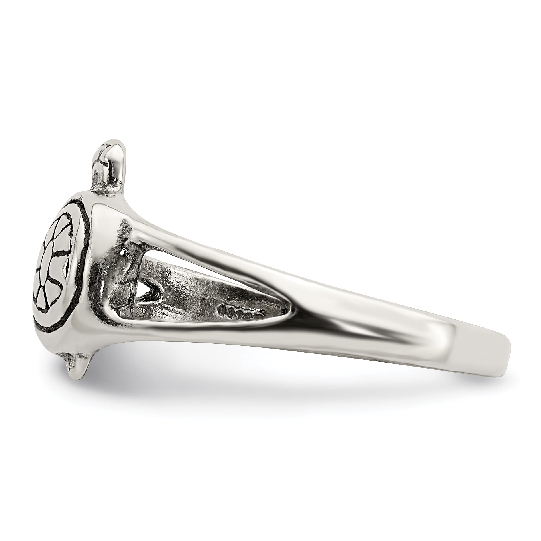 Sterling Silver Solid Turtle Ring