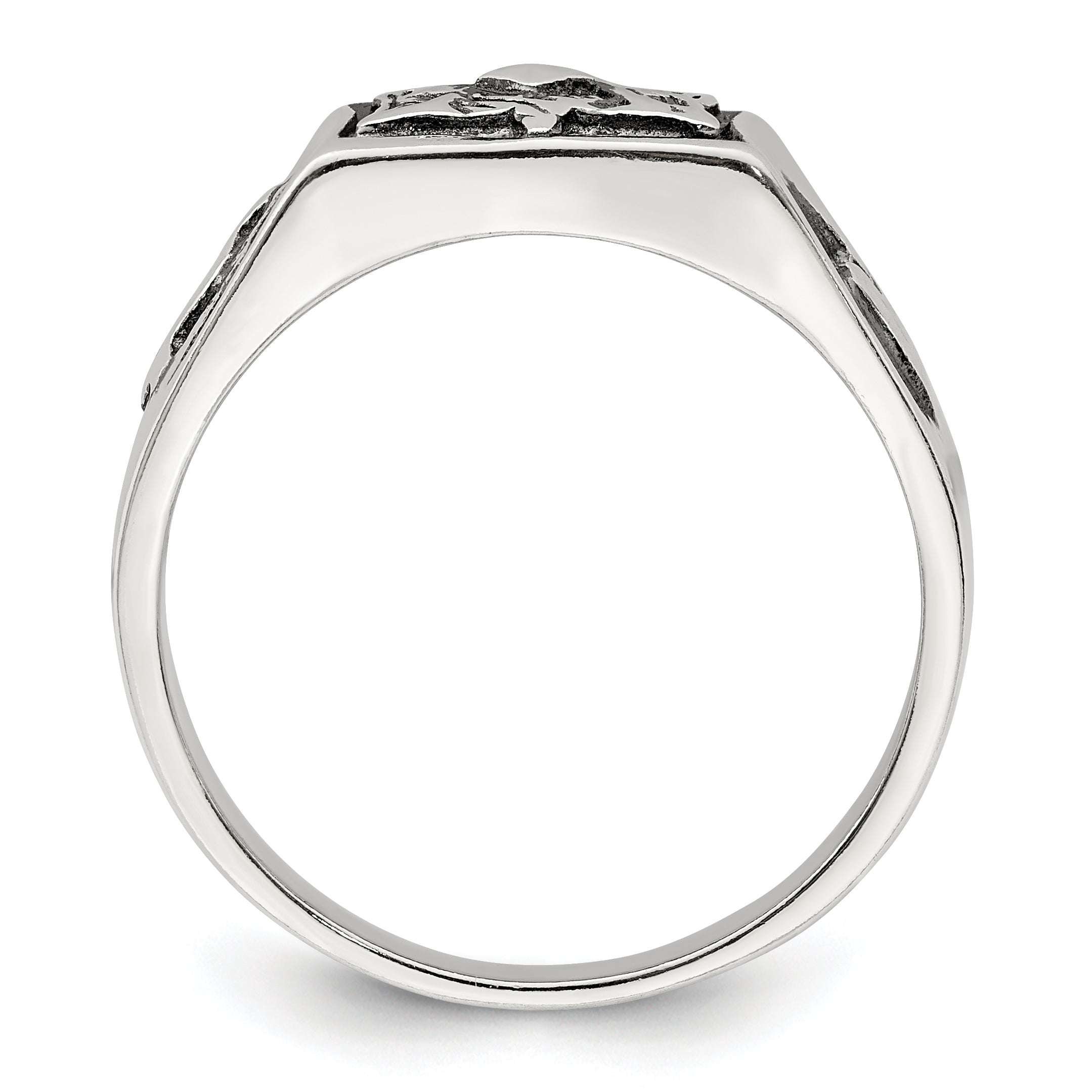Sterling Silver Antiqued Masonic Ring Secondary image