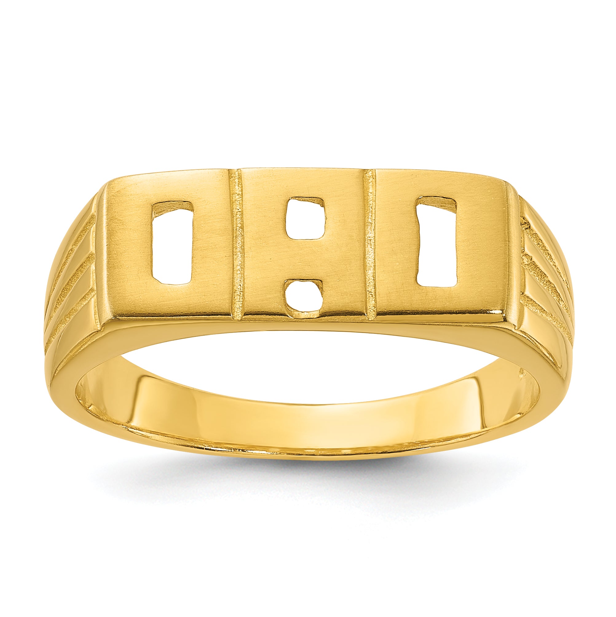 Sterling Silver Gold-tone Polished DAD Ring Main image