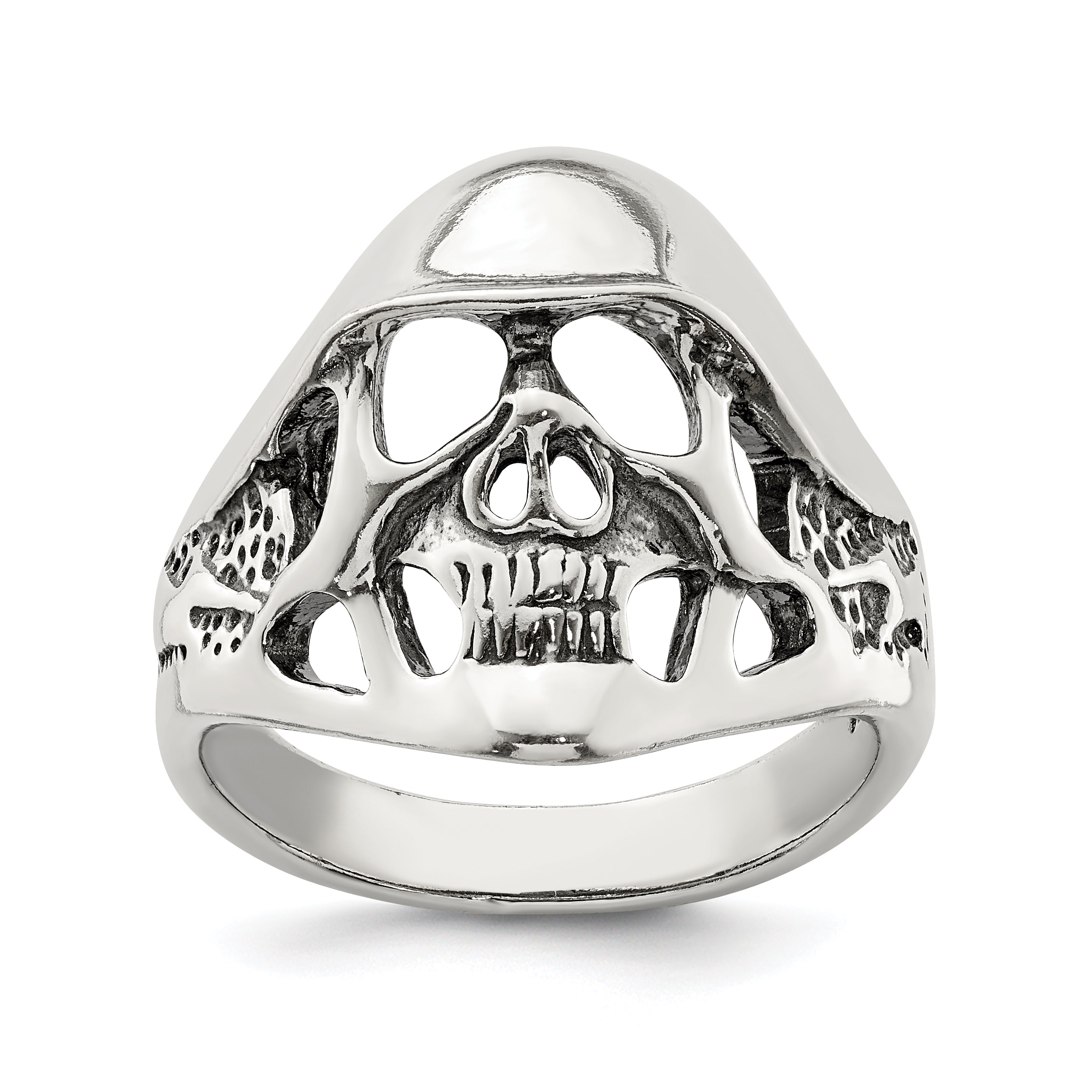 Sterling Silver Antiqued Skull Ring Main image