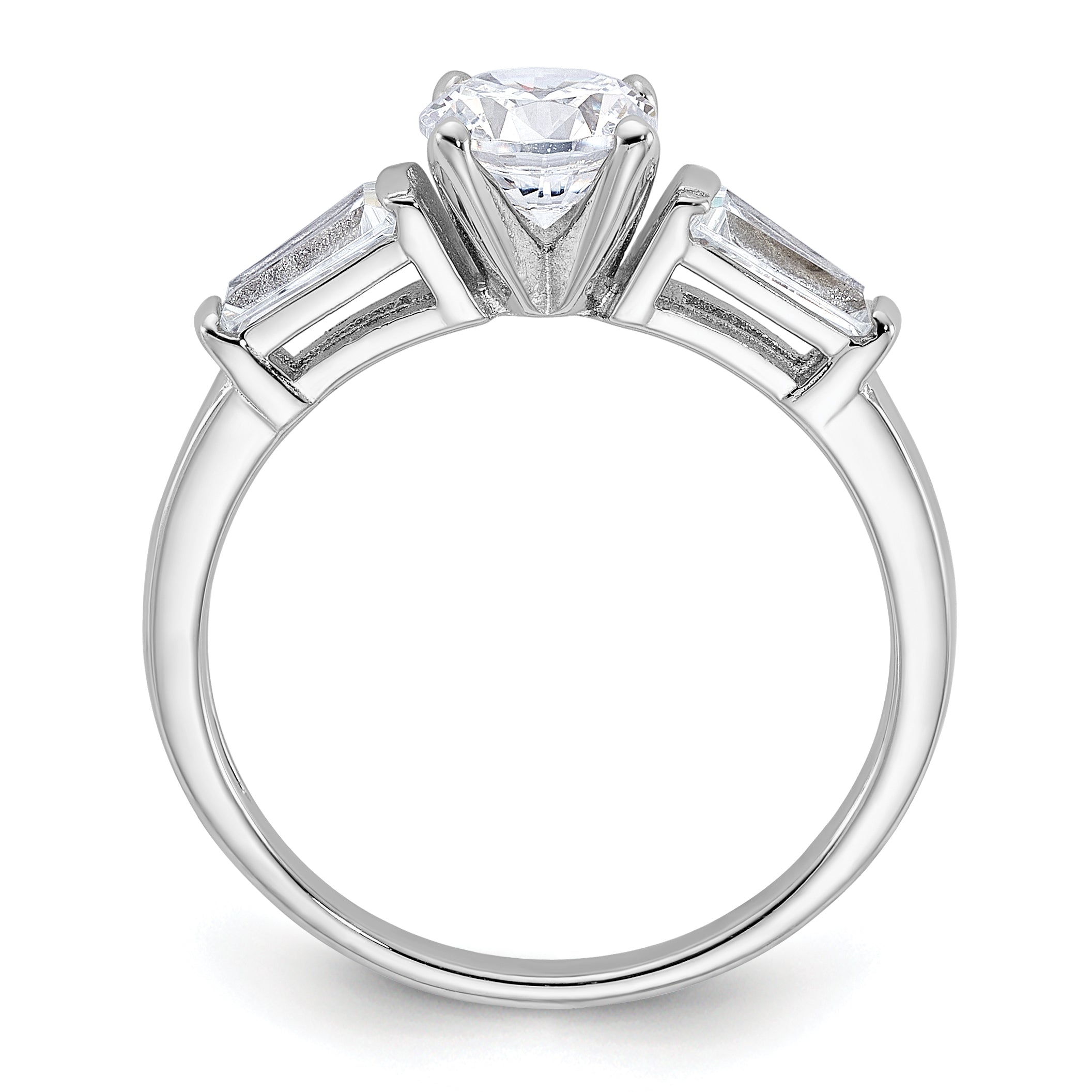 Sterling Silver Rhodium-plated CZ Ring Secondary image