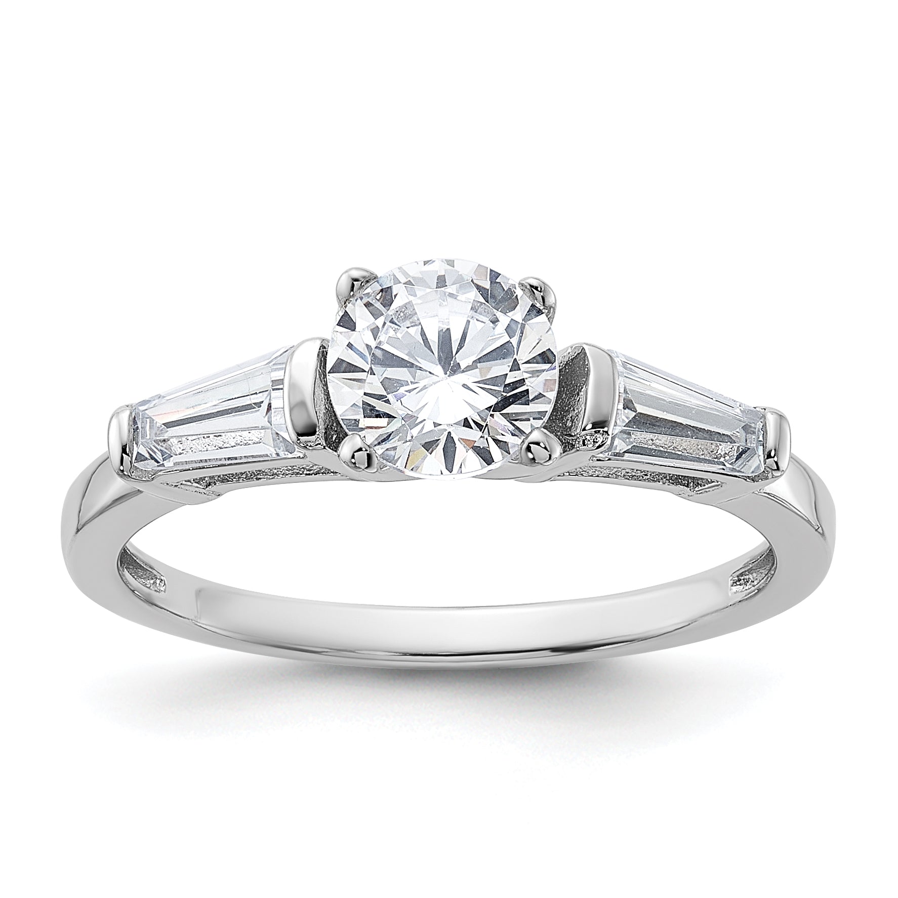 Sterling Silver Rhodium-plated CZ Ring Main image