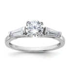 Sterling Silver Rhodium-plated CZ Ring