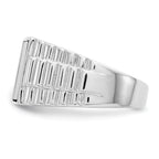 Sterling Silver Rhodium-plated Men's Onyx Ring