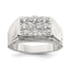 Sterling Silver Rhodium-plated Men's CZ Ring