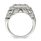 Sterling Silver Rhodium-plated Men's CZ Ring