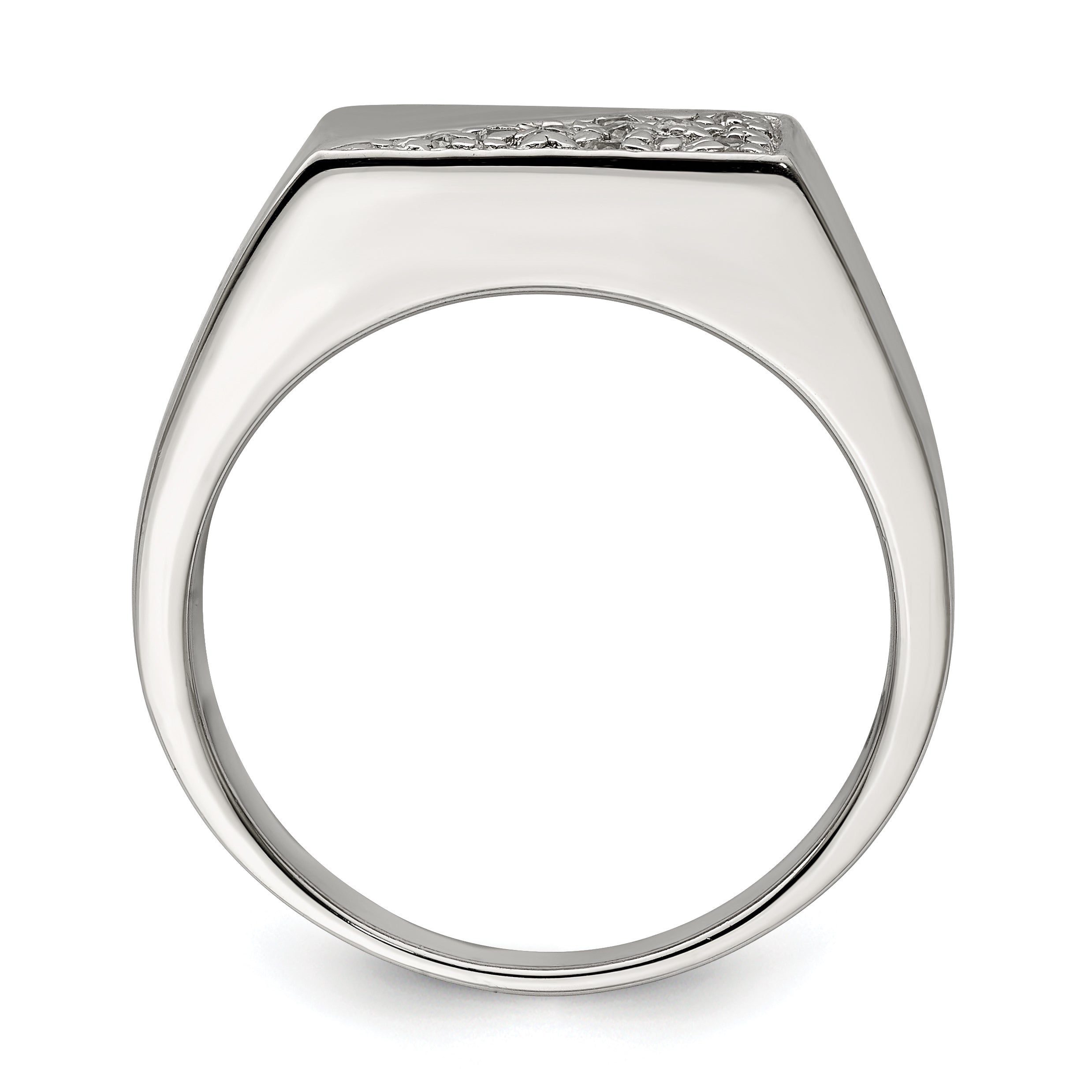 Sterling Silver Rhodium Plated Men's CZ Fashion Ring Secondary image