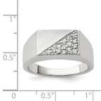Sterling Silver Rhodium Plated Men's CZ Fashion Ring