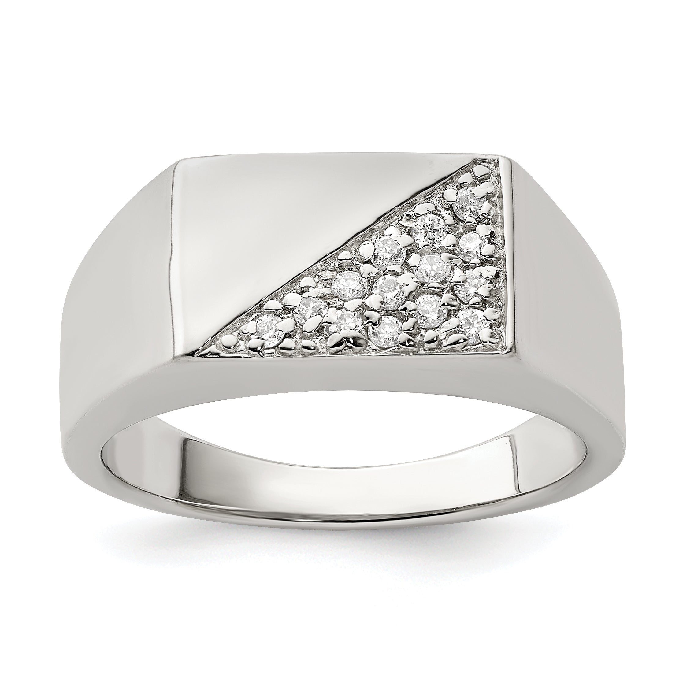 Sterling Silver Rhodium Plated Men's CZ Fashion Ring Main image
