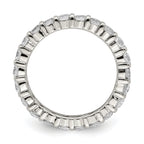 Sterling Silver Rhodium-plated CZ Band