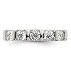 Sterling Silver Rhodium-Plated Cubic Zirconi 5-Stone Ring