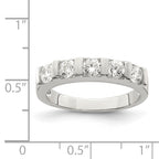 Sterling Silver Rhodium-Plated Cubic Zirconi 5-Stone Ring