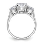Sterling Silver Rhodium-plated Three Stone CZ Ring