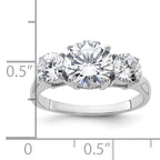 Sterling Silver Rhodium-plated Three Stone CZ Ring