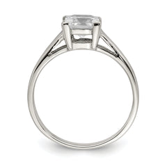 Sterling Silver Rhodium-plated CZ Ring