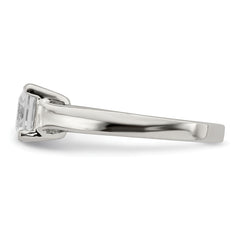 Sterling Silver Rhodium-plated CZ Ring