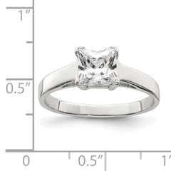 Sterling Silver Rhodium-plated CZ Ring