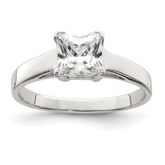 Sterling Silver Rhodium-plated CZ Ring