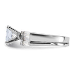 Sterling Silver Rhodium-Plated Plated Cubic Zirconi Engagement Ring and Cubic Zirconi Wedding Band Two Piece Set