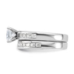Sterling Silver Rhodium-Plated 2-Piece Cubic Zirconi Size 6 Wedding Set Ring