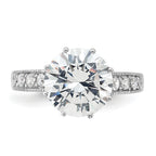 Sterling Silver Rhodium-plated CZ Ring