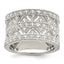 Sterling Silver Rhodium-plated Polished CZ Vintage Ring