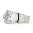 Sterling Silver Rhodium-Plated Polished Cubic Zirconi Vintage Ring