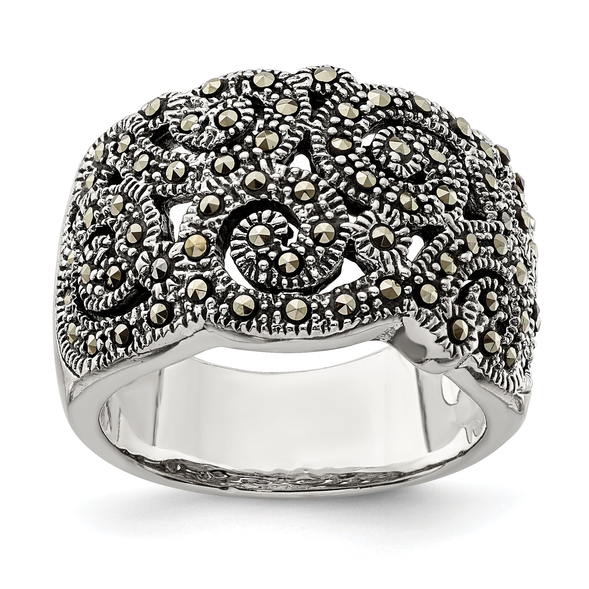 Sterling Silver Marcasite Ring Main image