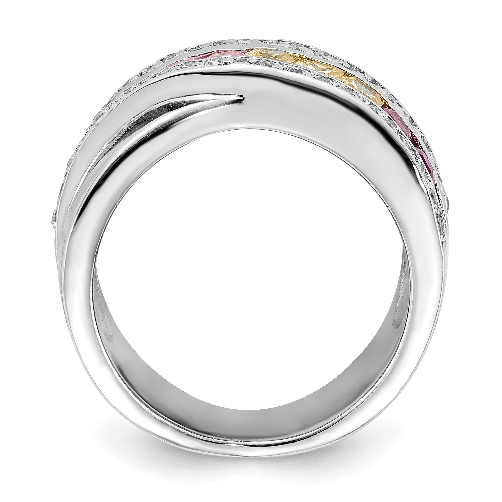 Sterling Silver Multi-color CZ Ring Secondary image