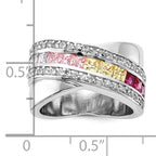 Sterling Silver Multi-color CZ Ring