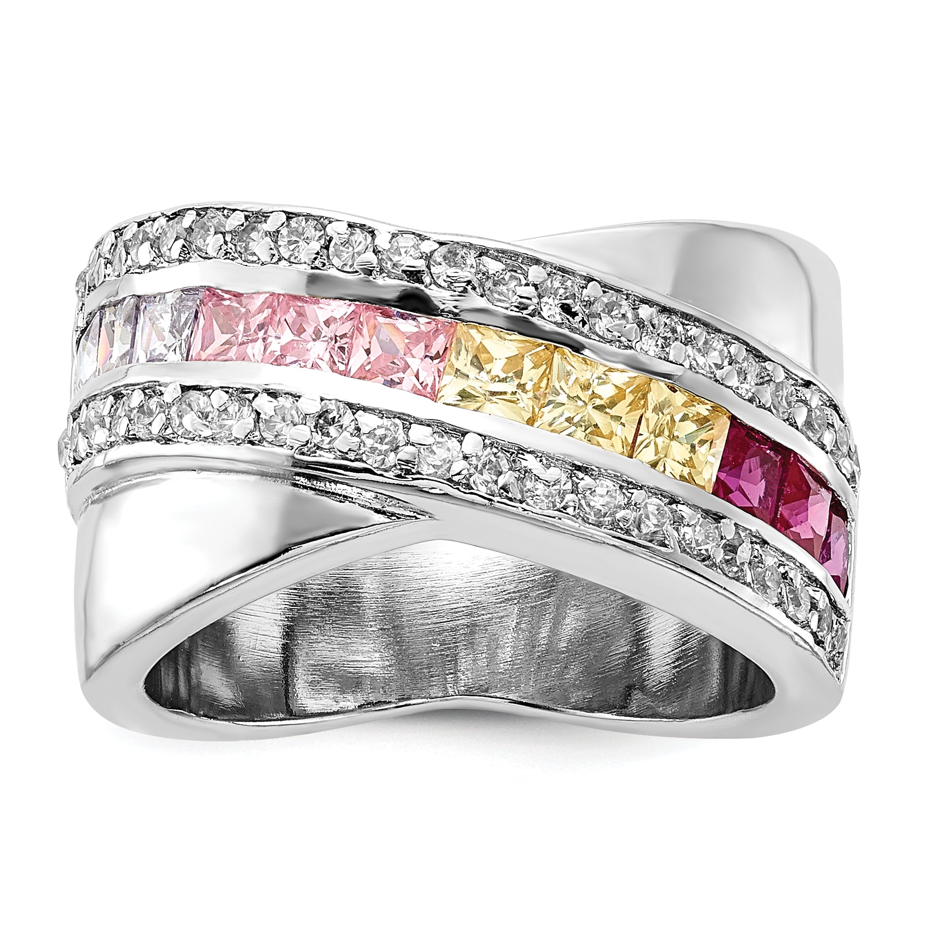 Sterling Silver Multi-color CZ Ring Main image