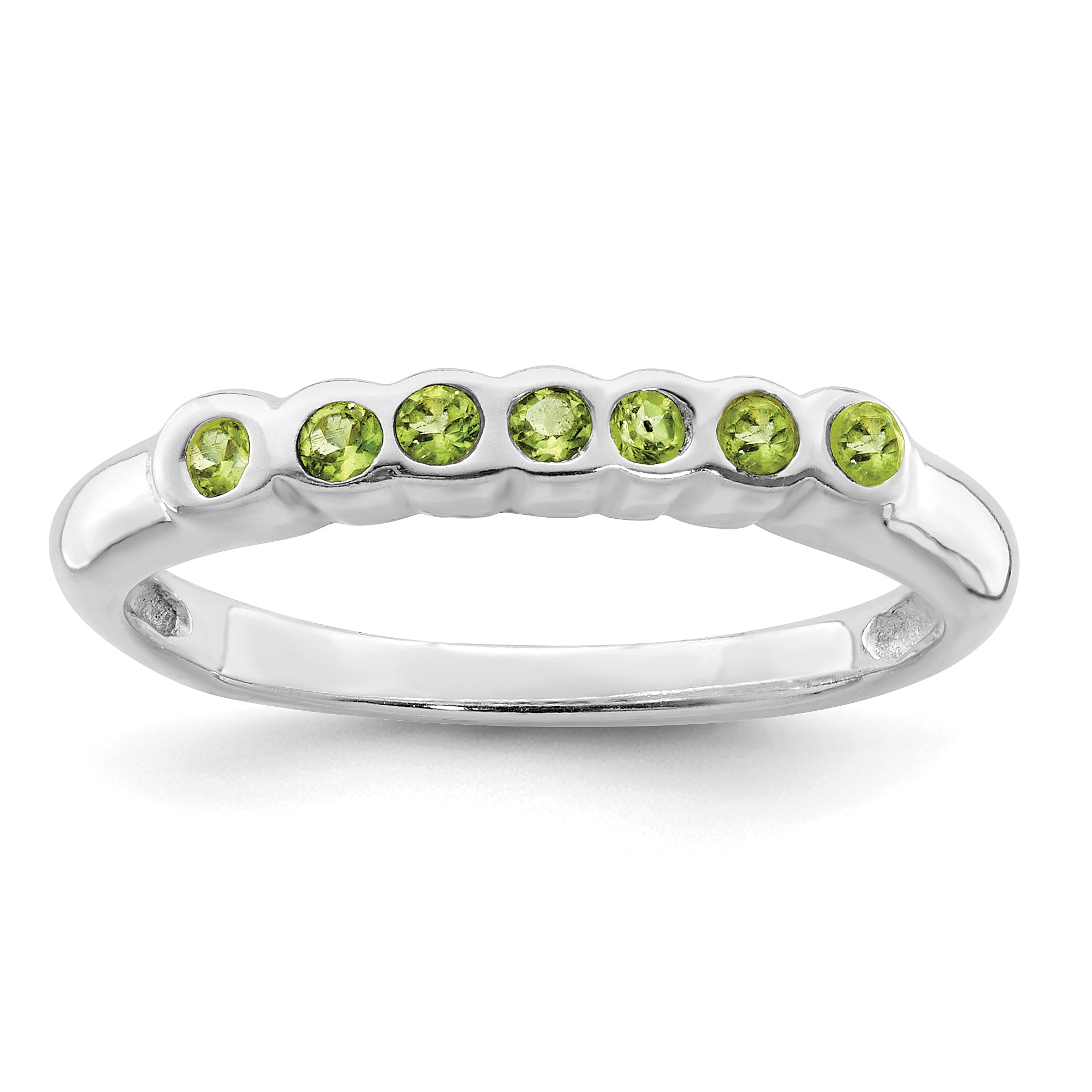 Sterling Silver Rhodium Peridot Ring Main image