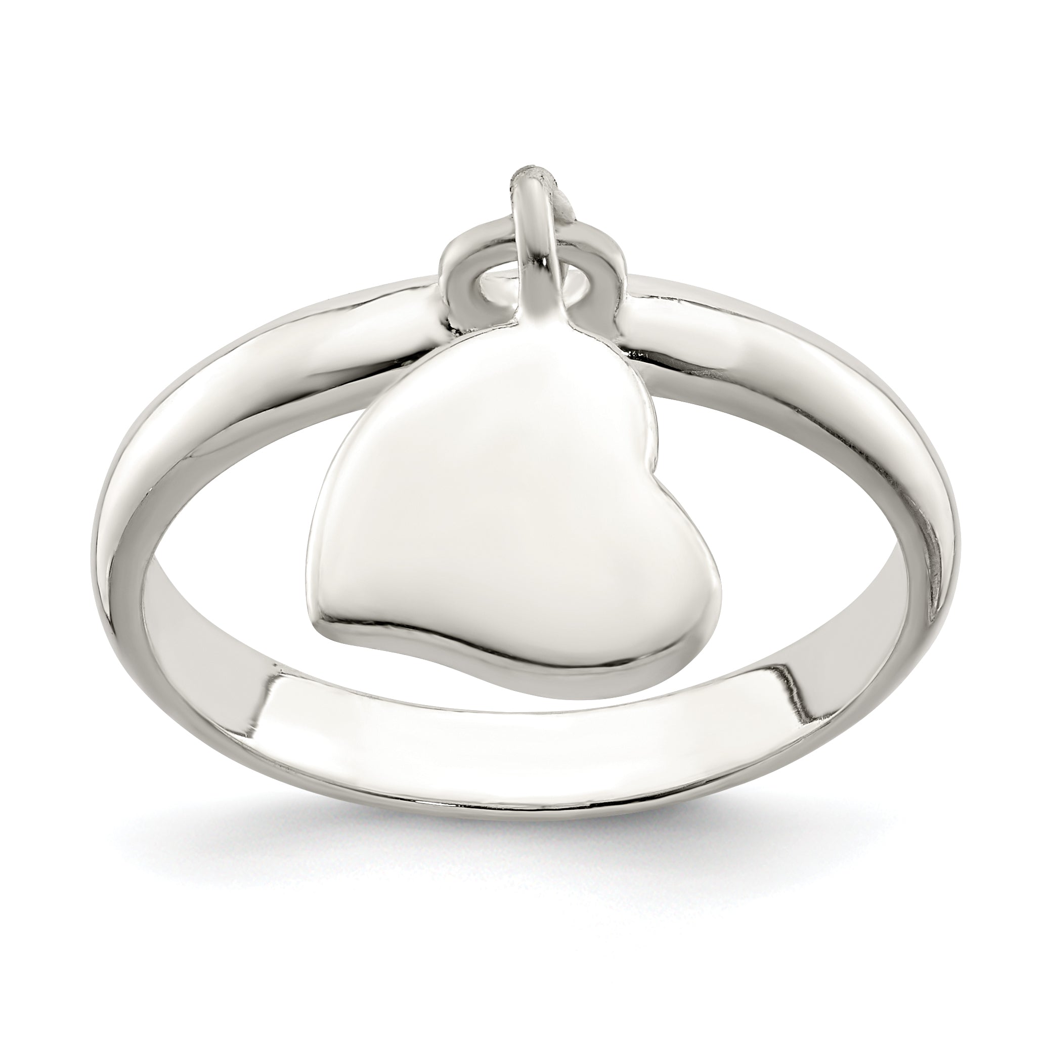 Sterling Silver Dangle Heart Ring Main image