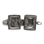 Sterling Silver Antiqued Rectangular Locket Ring