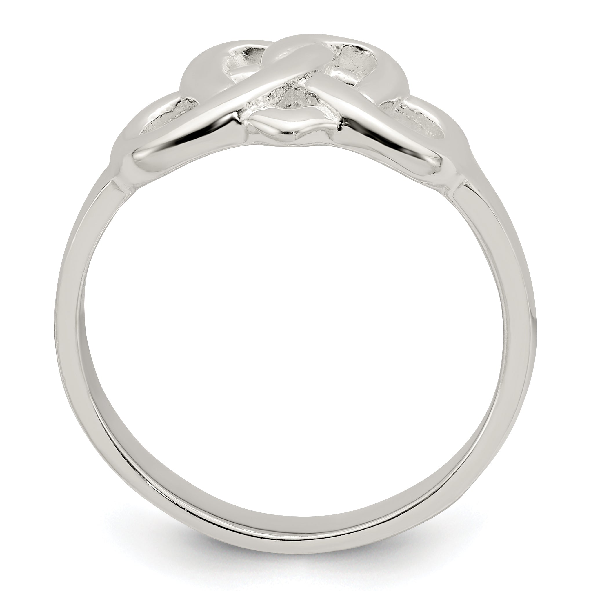 Sterling Silver Fancy Celtic Heart Pattern Woven Ring Secondary image