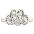 Sterling Silver Fancy Celtic Heart Pattern Woven Ring