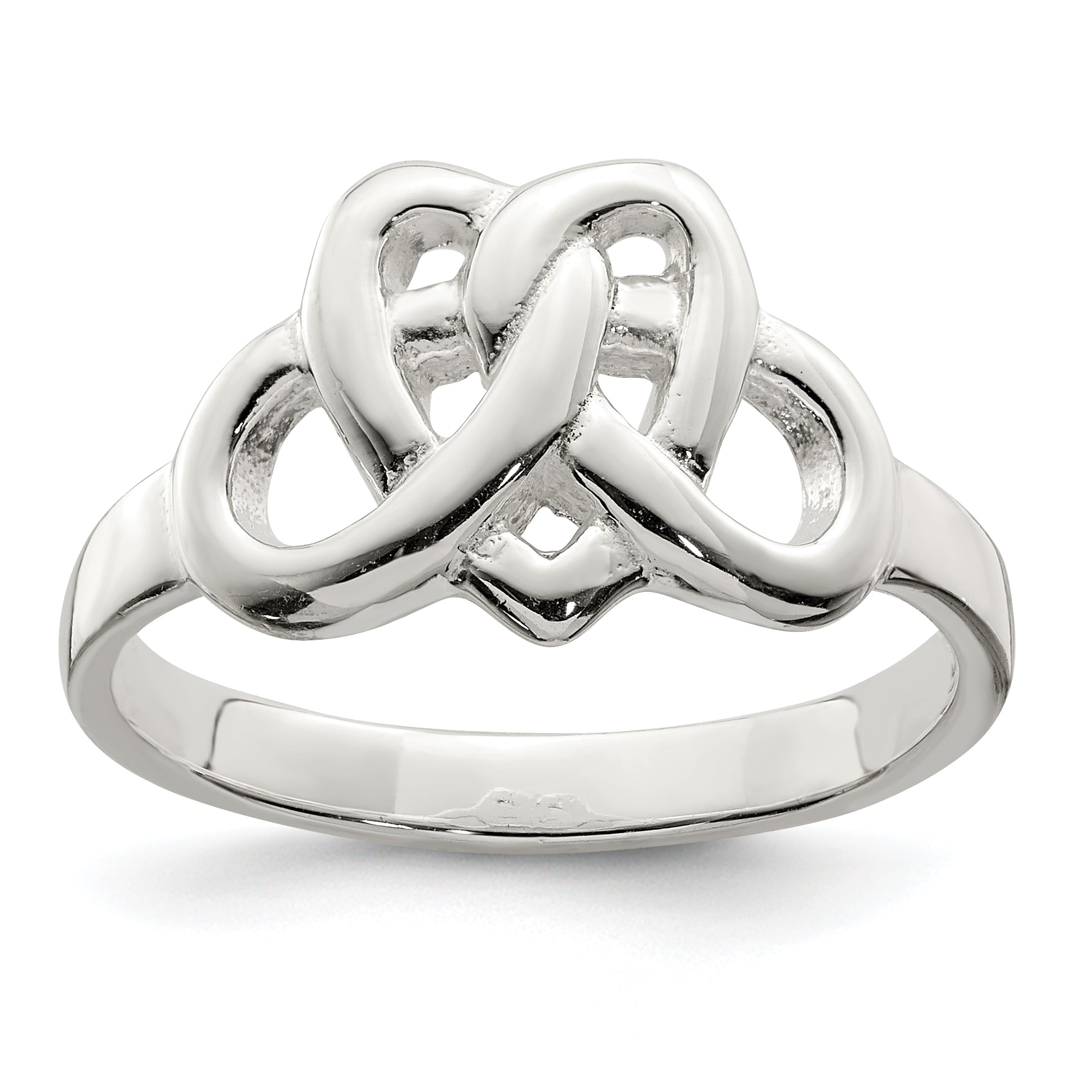 Sterling Silver Fancy Celtic Heart Pattern Woven Ring Main image