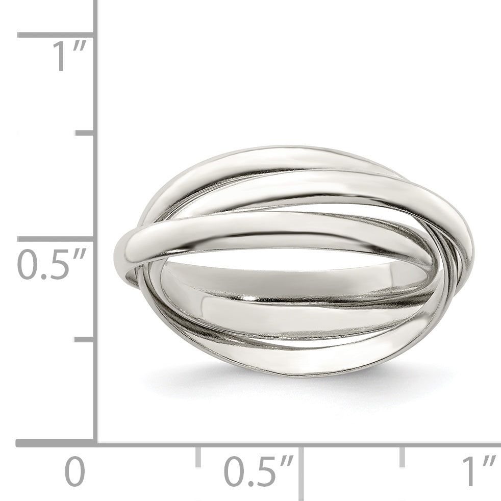 Sterling Silver Triple Intertwining Ring